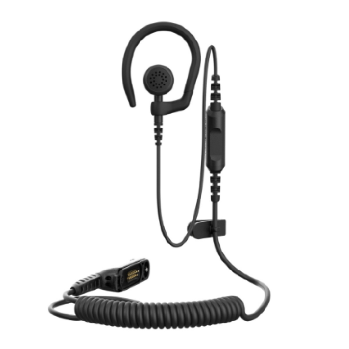 Picture of Motorola 1-Wire Impres Single Earbud with removable Ear Hook, Inline Microphone, PTT Black R7 Series