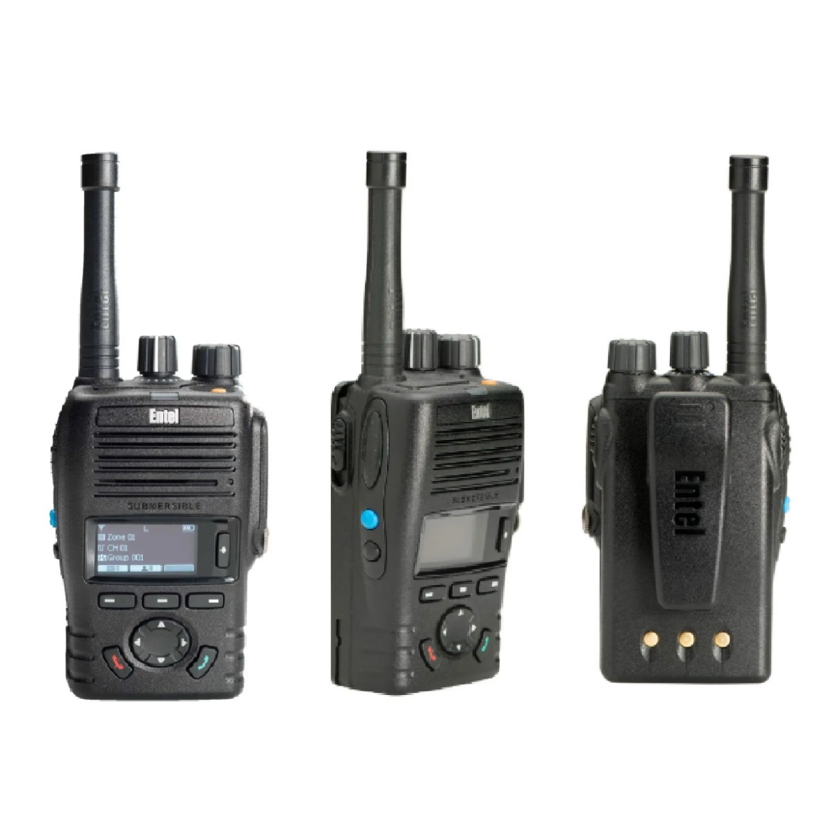Picture of Entel 80ch Uhf CB Portable. Analogue & DMR Transceiver 450-520mhz IP68 Submersible 256ch OLED Screen, LKP.